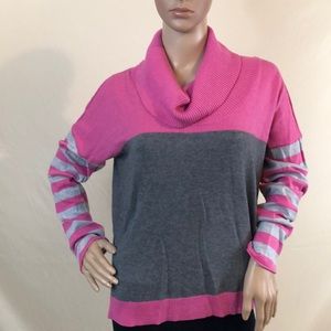 Pink and grey cashmere blend sweater